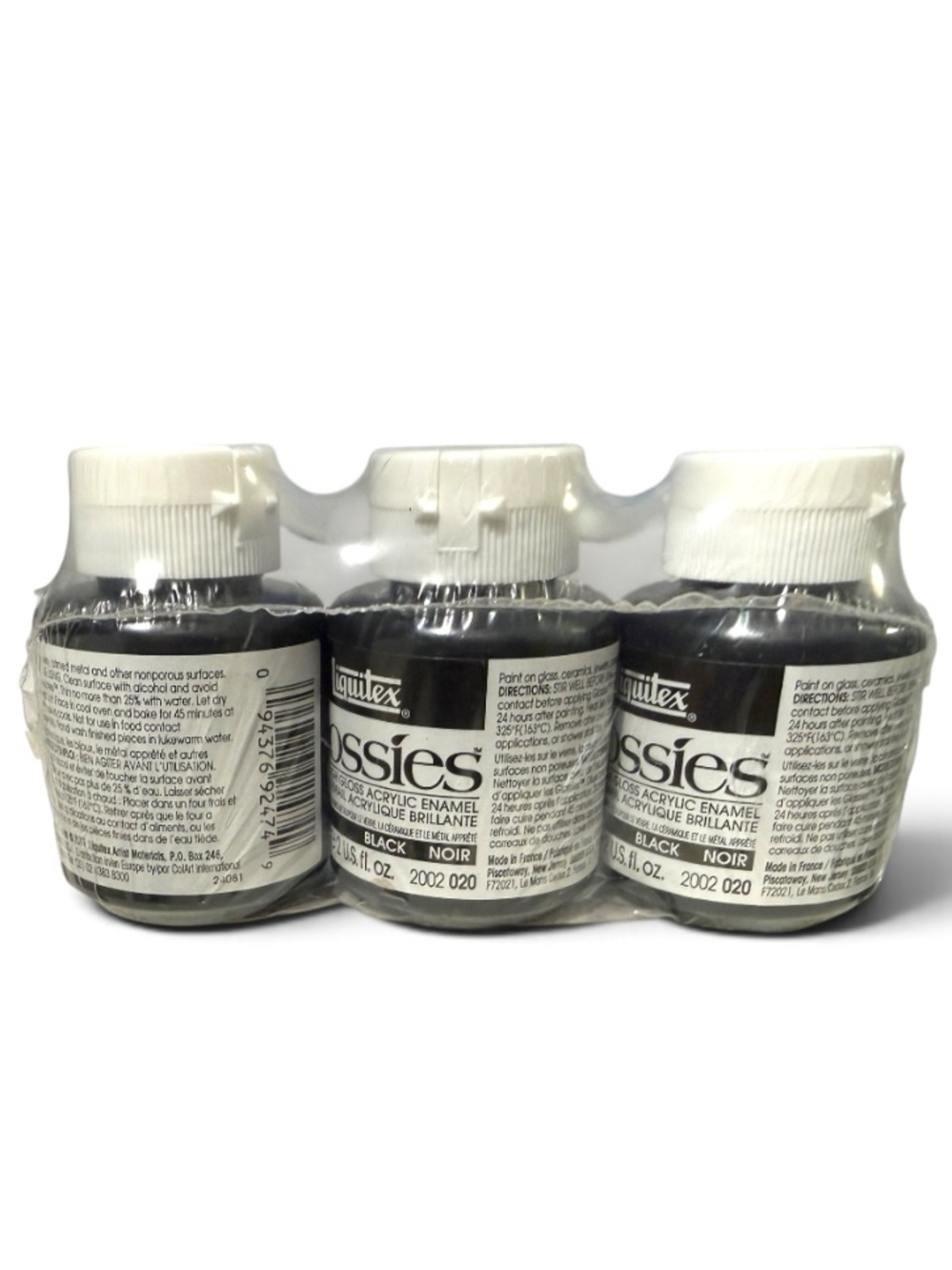 Discontinued LIQUITEX BLACK Glossies Paint (3) 2oz jars SEALED High Gloss Enamel